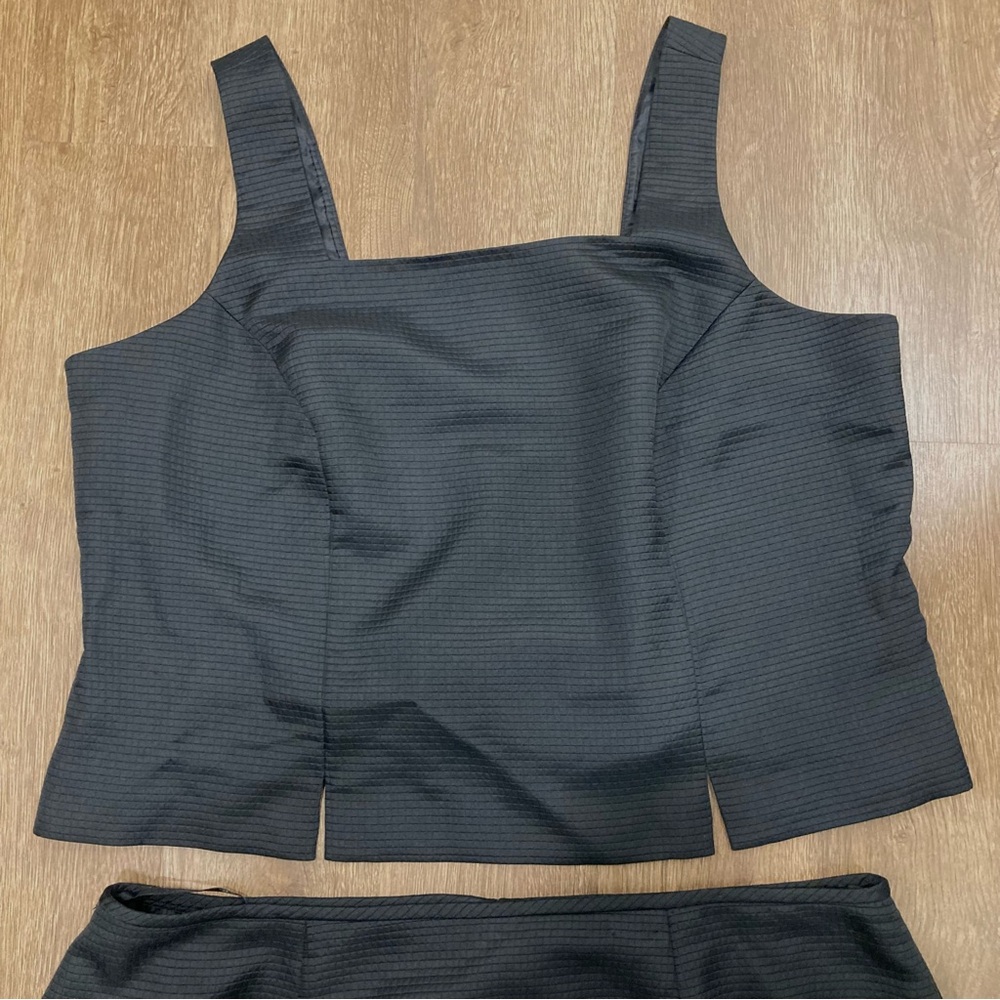 Waffle Textured Two-Piece Skirt Set Liz Claiborne Lined Fitted 22W - Picture 6 of 14